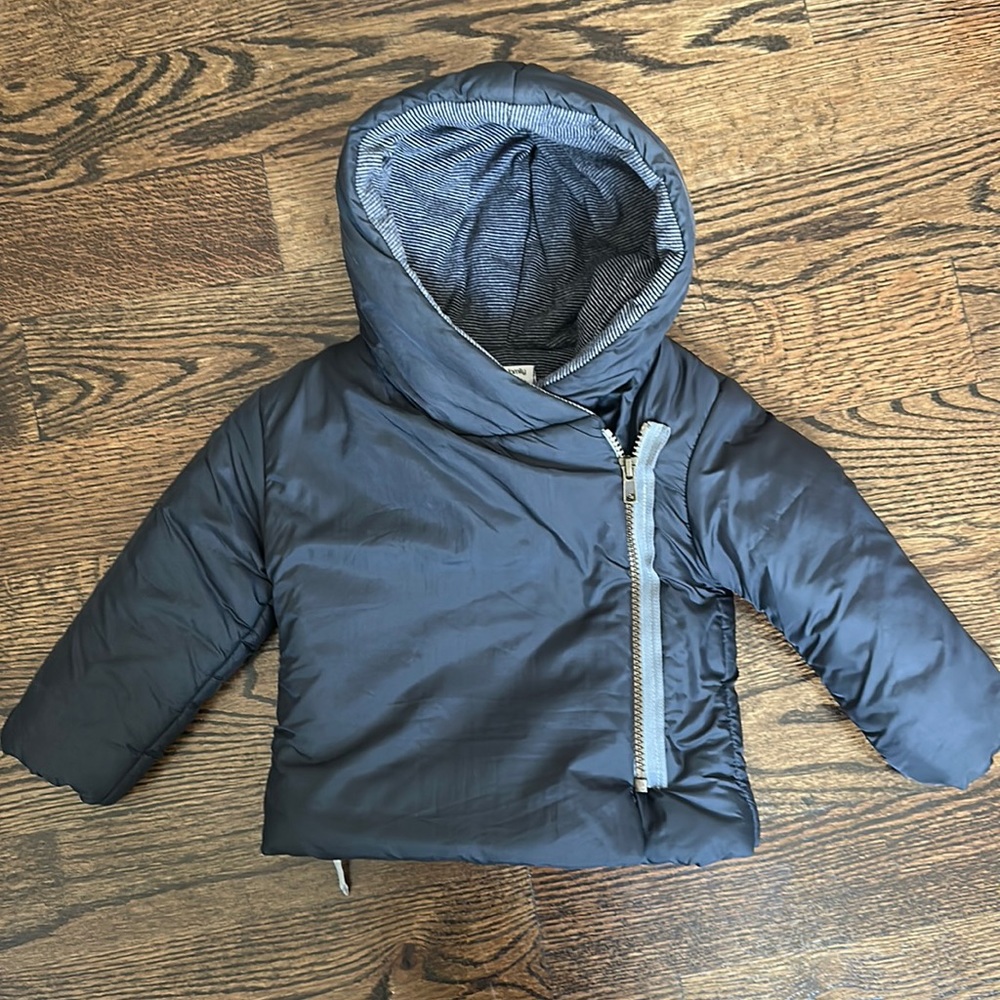 1+ in the Family baby coat. Navy blue. Size 9 mos